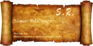 Simor Róbert névjegykártya