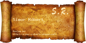 Simor Róbert névjegykártya